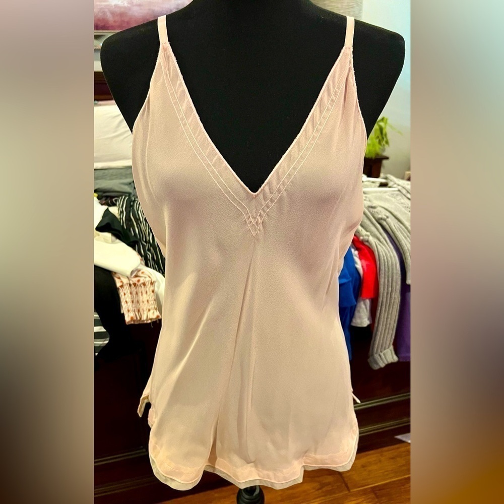 EXPRESS DESIGN STUDIO Pink Strap Sheer Top